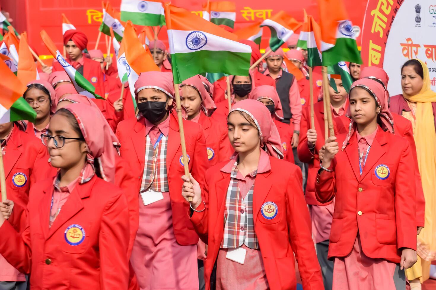 Delhi, India - December 26 2023 - Veer Bal Diwas commemorates the martyrdom of the four sons of tenth and last Sikh Guru Gobind Singh, In Jan 2021 PM Modi announced Dec 26 observed as Veer Bal Diwas photo