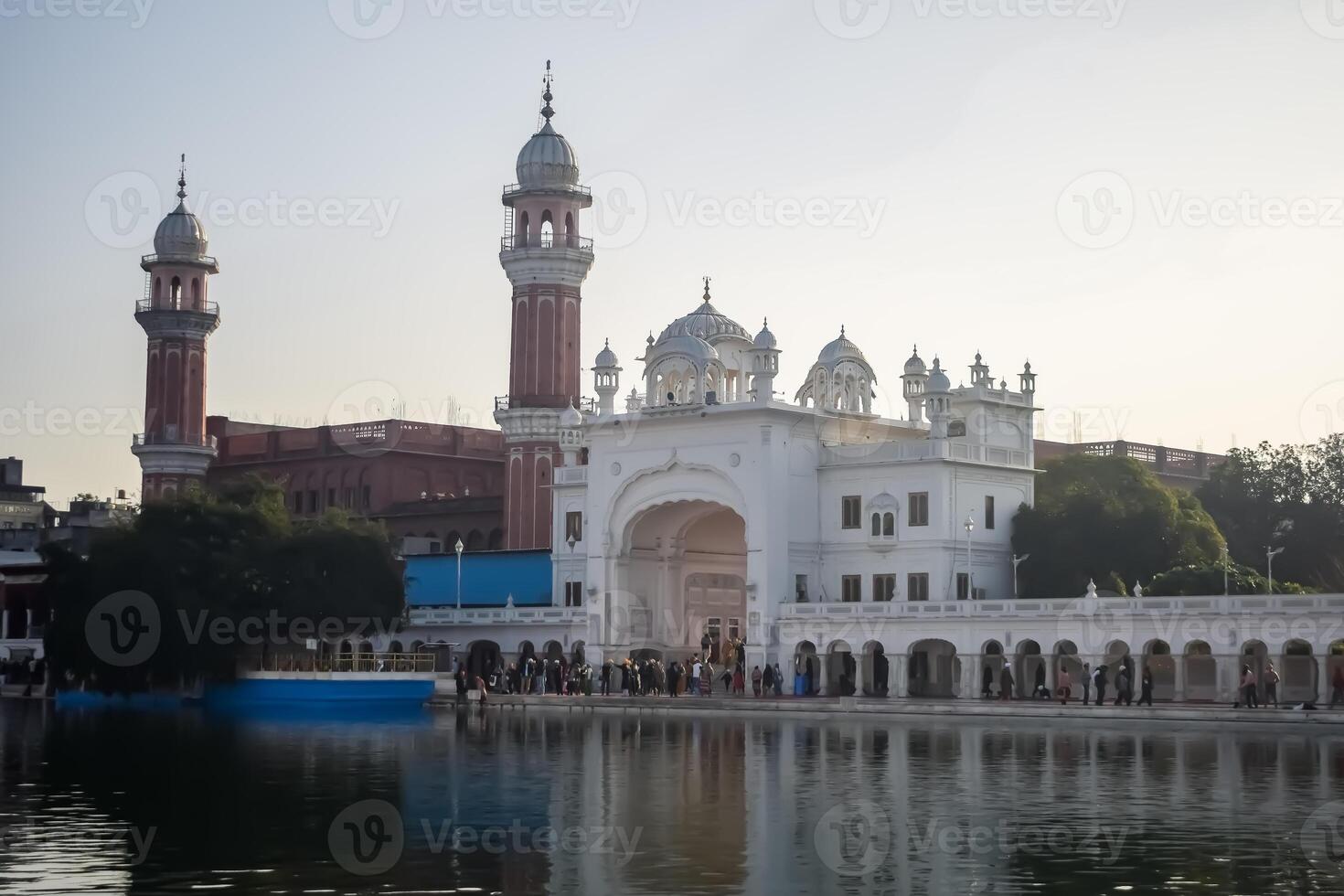 View of details of architecture inside Golden Temple - Harmandir Sahib in Amritsar, Punjab, India, Famous indian sikh landmark, Golden Temple, the main sanctuary of Sikhs in Amritsar, India photo