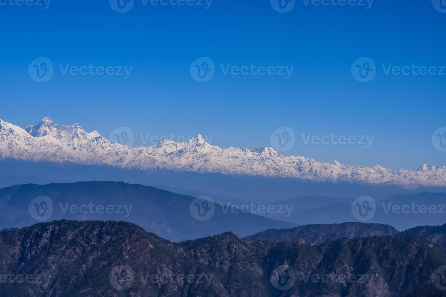 Very high peak of Nainital, India, the mountain range which is visible in this picture is Himalayan Range, Beauty of mountain at Nainital in Uttarakhand, India photo