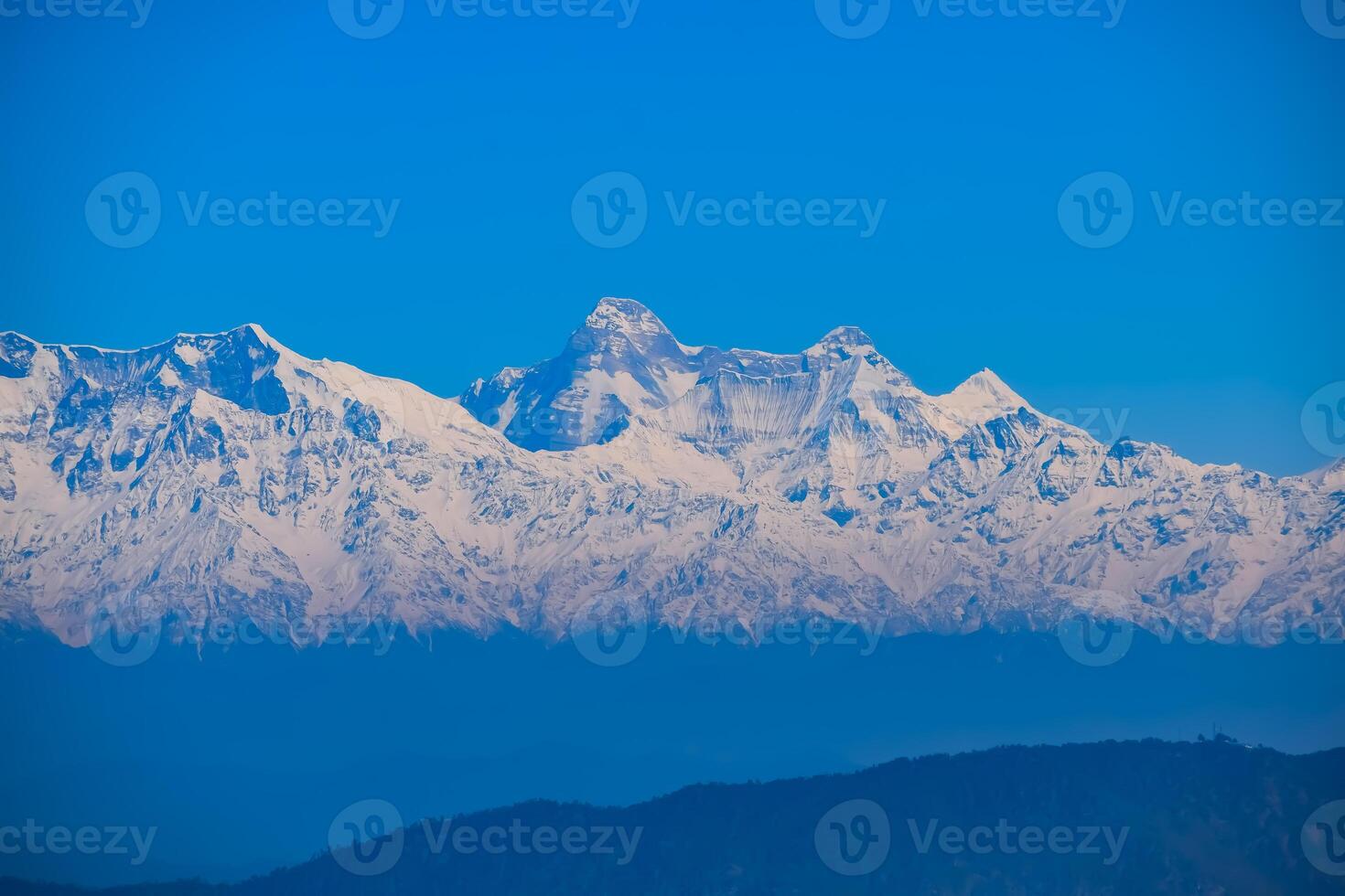 Very high peak of Nainital, India, the mountain range which is visible in this picture is Himalayan Range, Beauty of mountain at Nainital in Uttarakhand, India photo