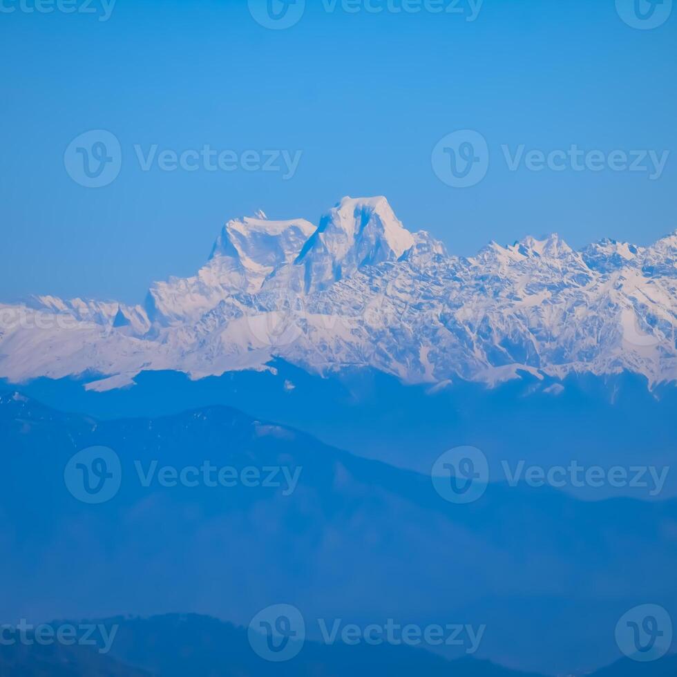 Very high peak of Nainital, India, the mountain range which is visible in this picture is Himalayan Range, Beauty of mountain at Nainital in Uttarakhand, India photo