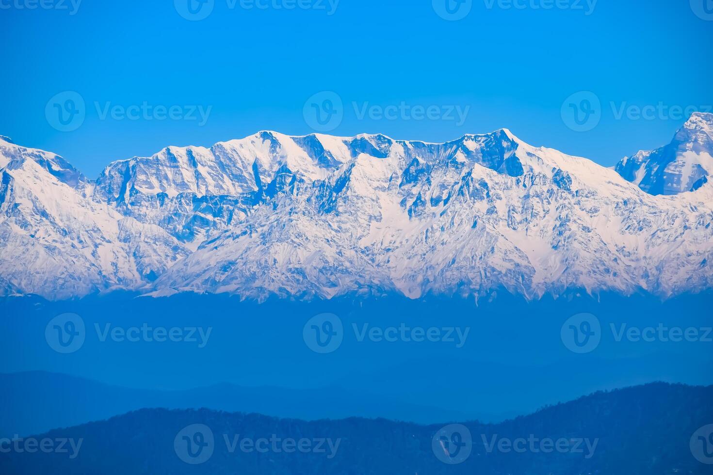 Very high peak of Nainital, India, the mountain range which is visible in this picture is Himalayan Range, Beauty of mountain at Nainital in Uttarakhand, India photo