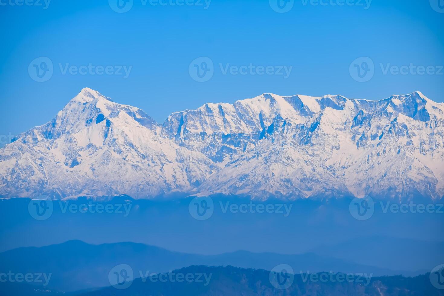 Very high peak of Nainital, India, the mountain range which is visible in this picture is Himalayan Range, Beauty of mountain at Nainital in Uttarakhand, India photo