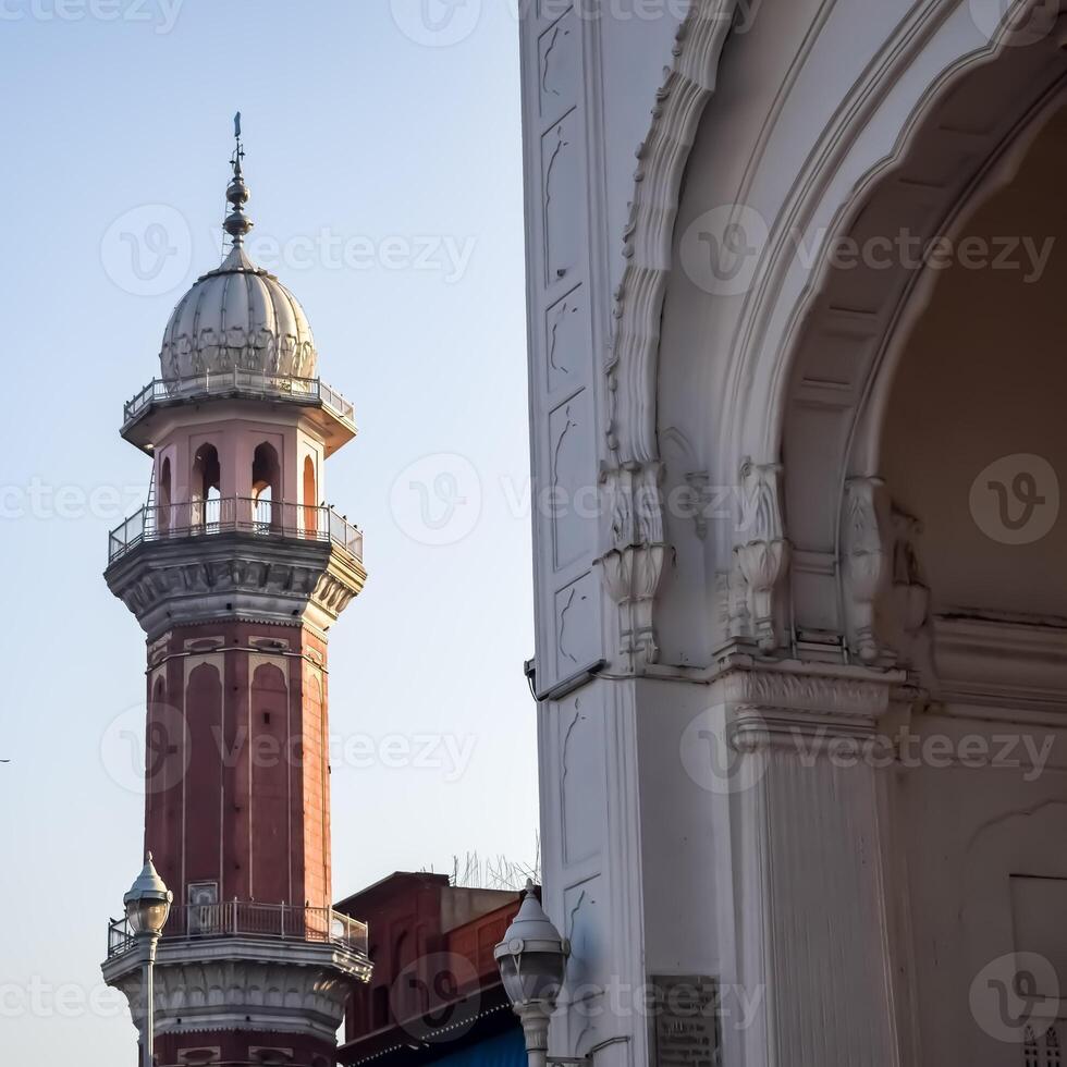 View of details of architecture inside Golden Temple - Harmandir Sahib in Amritsar, Punjab, India, Famous indian sikh landmark, Golden Temple, the main sanctuary of Sikhs in Amritsar, India photo