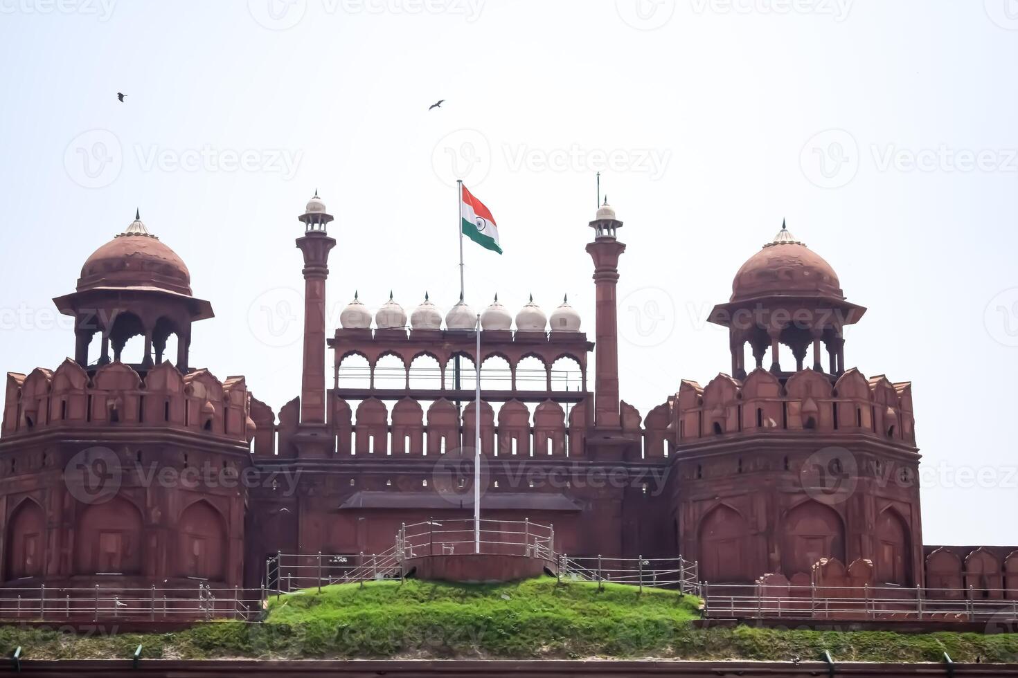Architectural details of Lal Qila - Red Fort situated in Old Delhi, India, View inside Delhi Red Fort the famous Indian landmarks photo