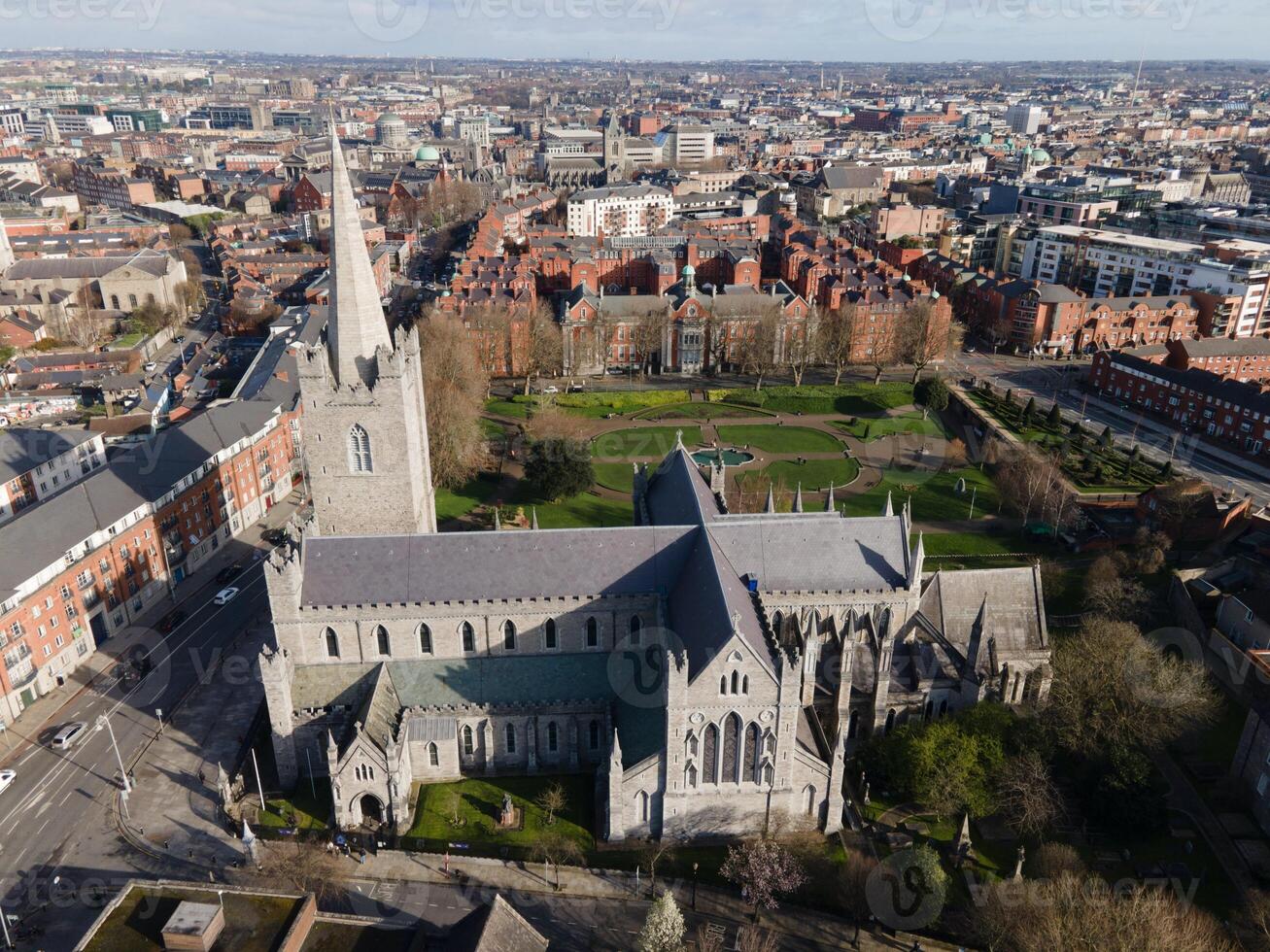 St. Patrick's Cathedral in Dublin, Ireland by Drone photo