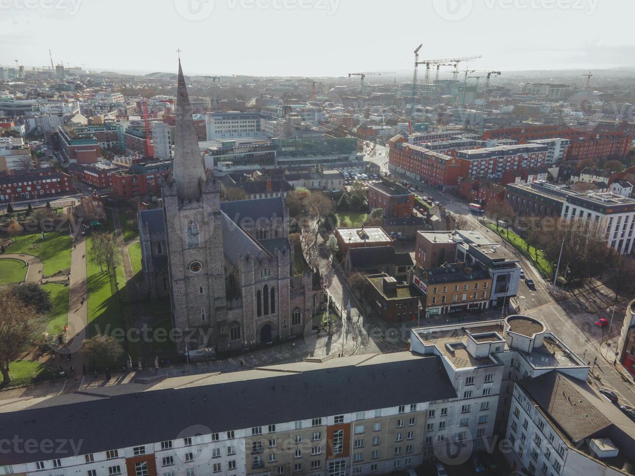 St. Patrick's Cathedral in Dublin, Ireland by Drone photo