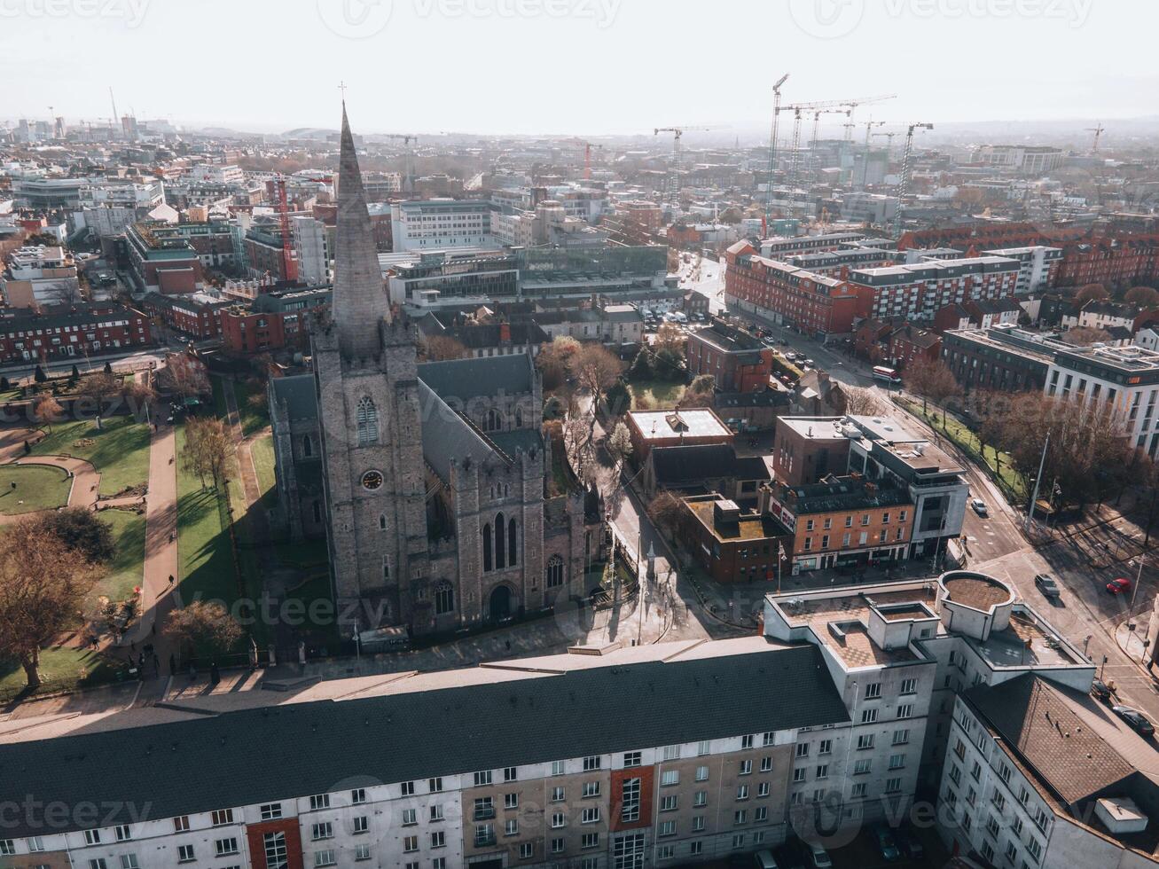 St. Patrick's Cathedral in Dublin, Ireland by Drone photo