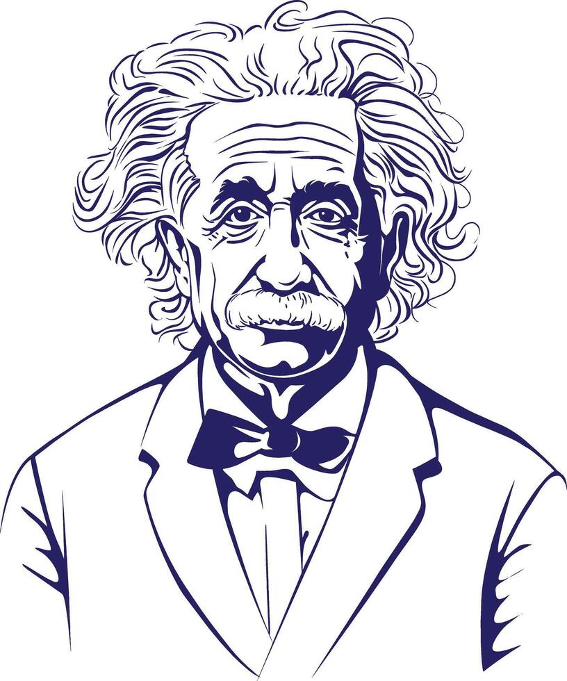 Albert Einstein Line Art vector