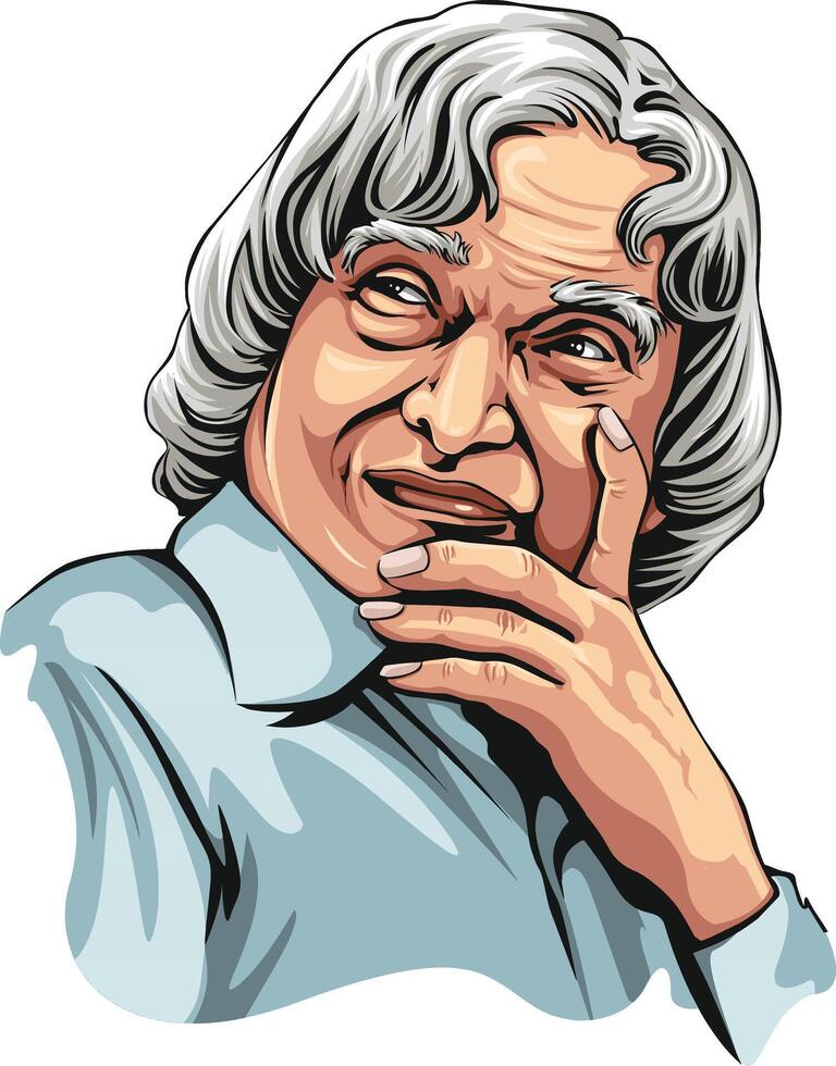 APJ Abdul Kalam, also known as Dr. A.P.J. Abdul Kalam, was an eminent Indian scientist and the 11th President of India. vector