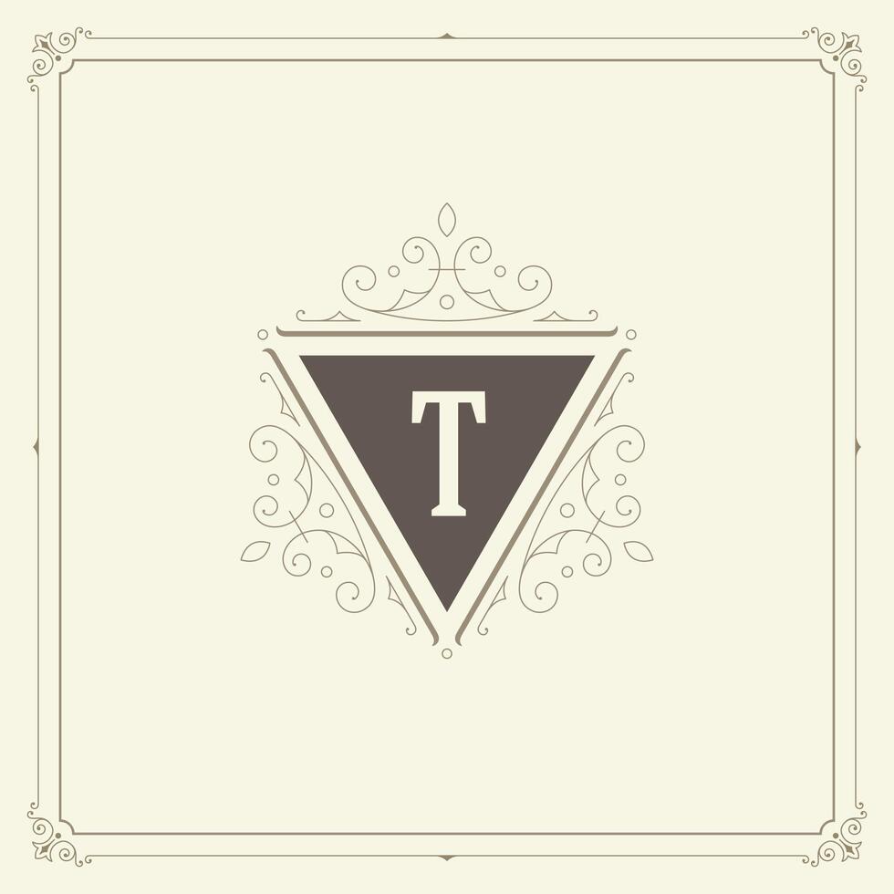 Ornament monogram logo design template flourishes calligraphic vintage frame. vector
