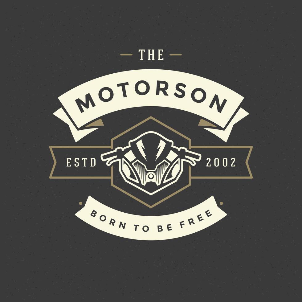 Sport motorcycle logo template design element vector