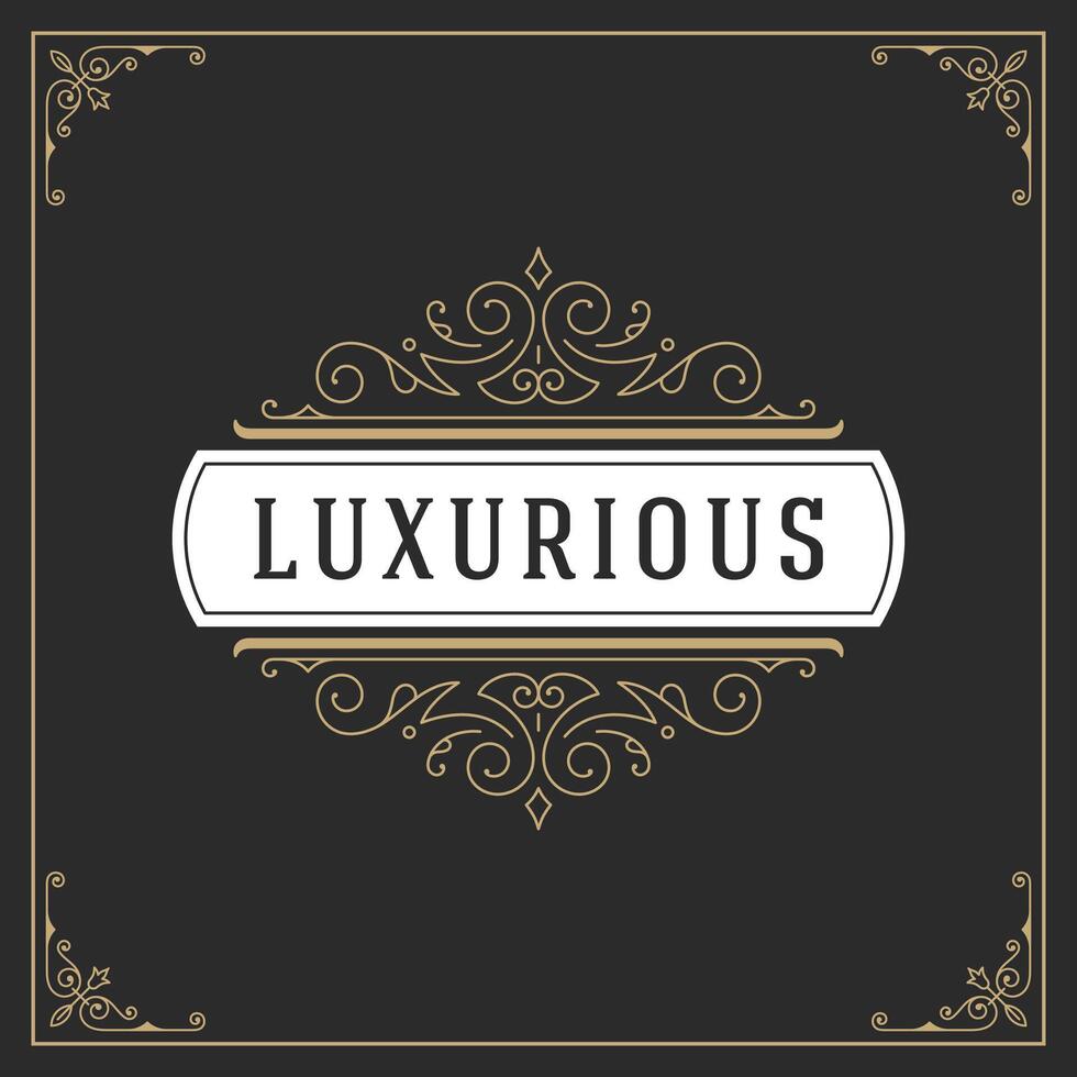 Ornament logo design template flourishes calligraphic vintage frame. vector