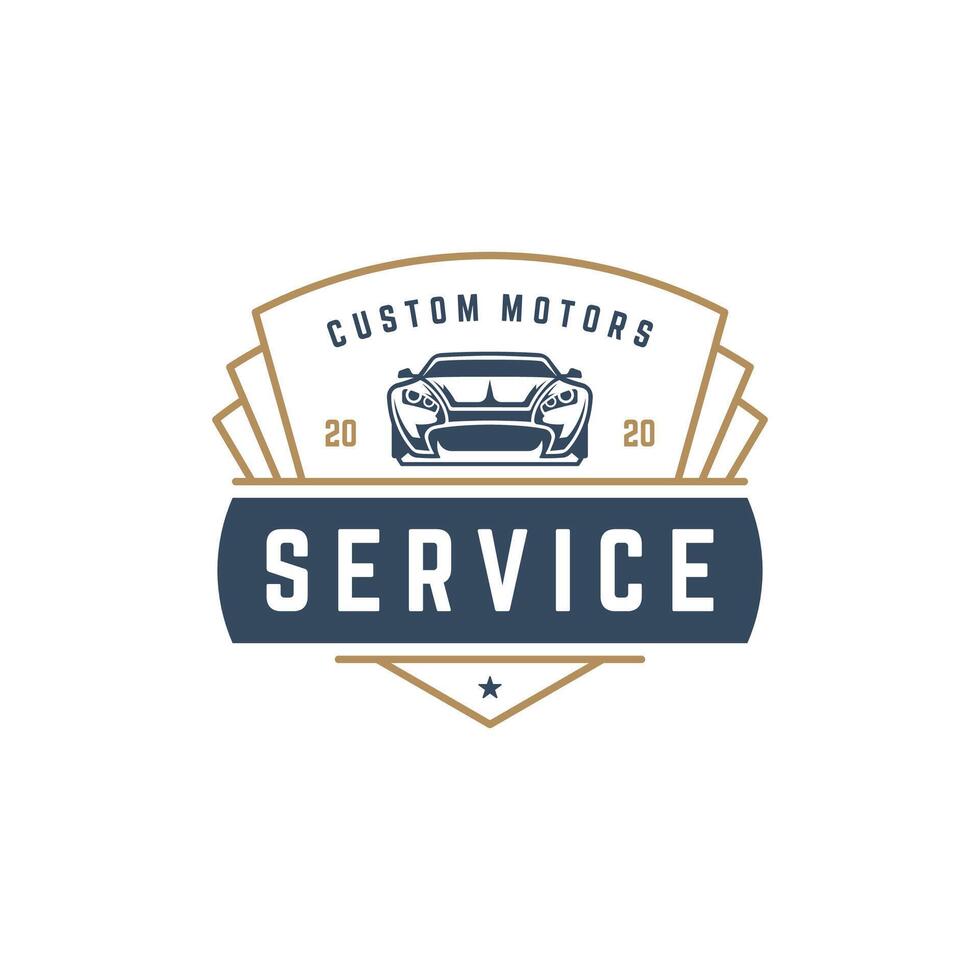 Muscle car logo template design element vintage style for label or badge vector