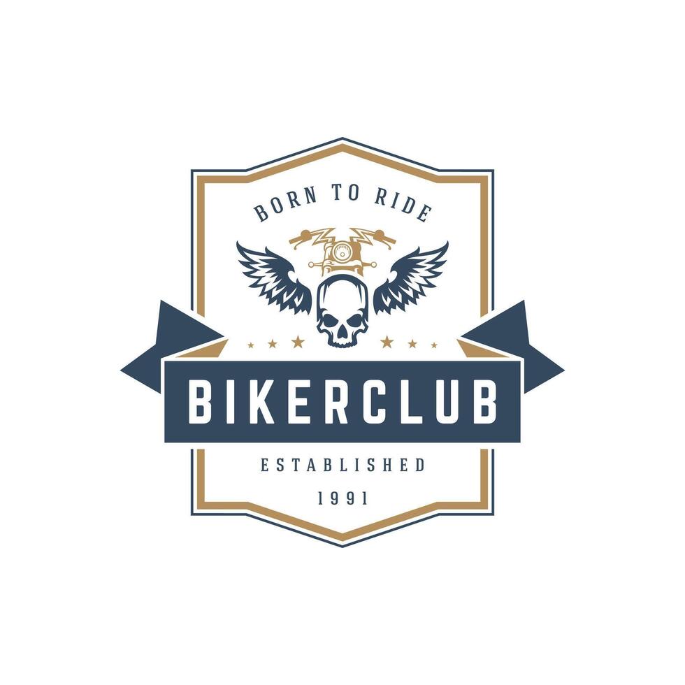 motocicleta club logo modelo diseño elemento Clásico estilo vector