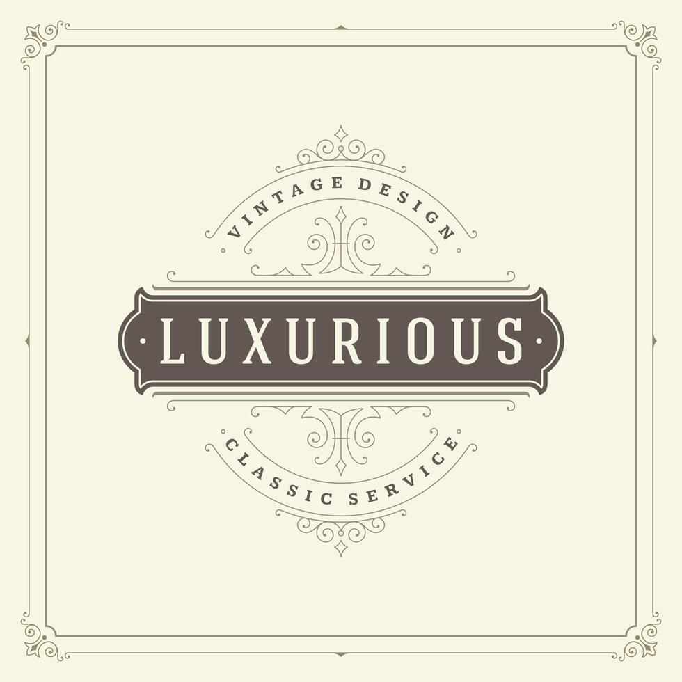 Ornament logo design template flourishes calligraphic vintage frame. vector