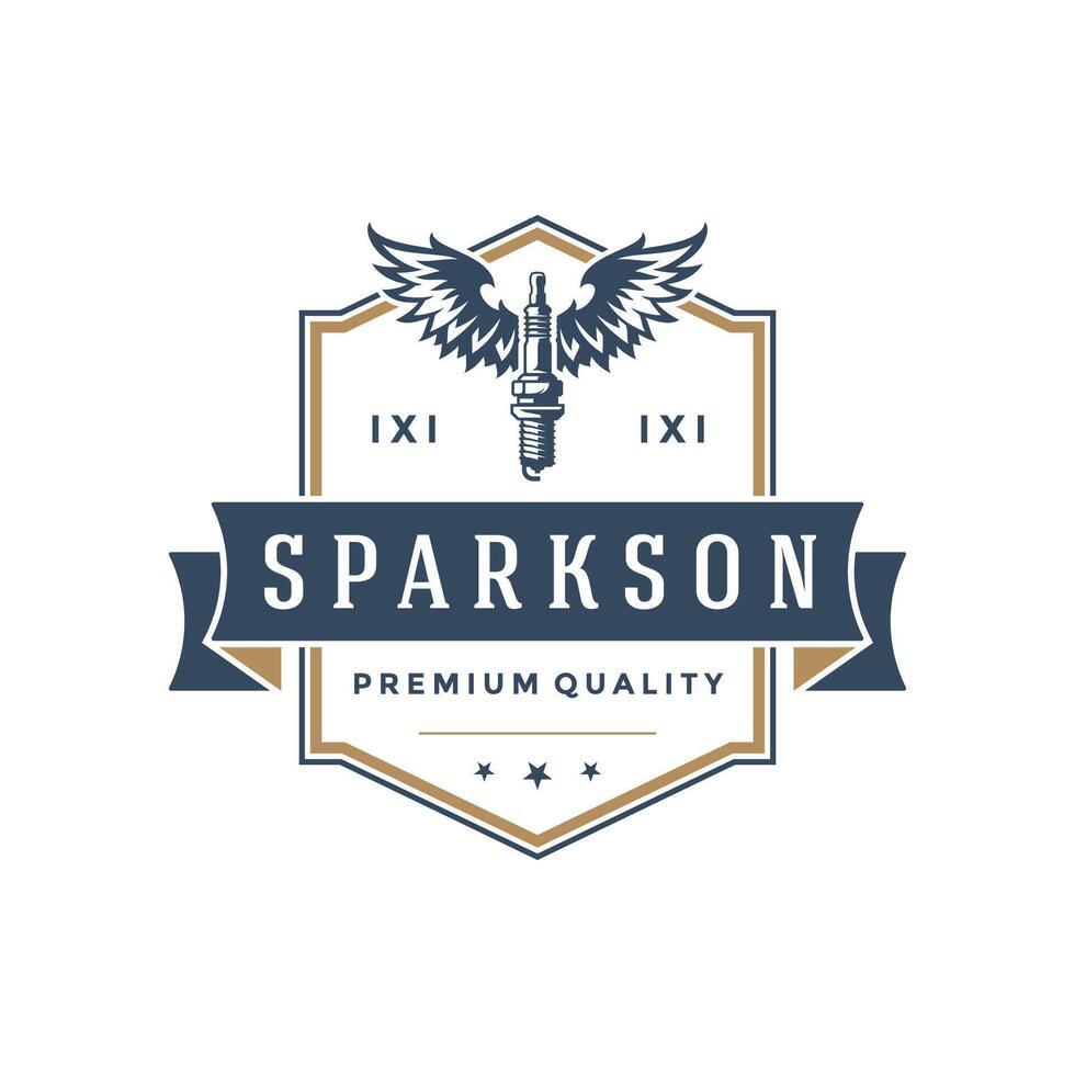 Spark logo template design element vintage style vector