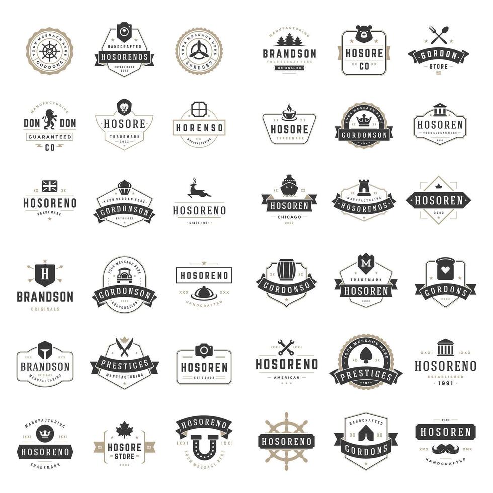 Vintage Logos Design Templates Set. vector