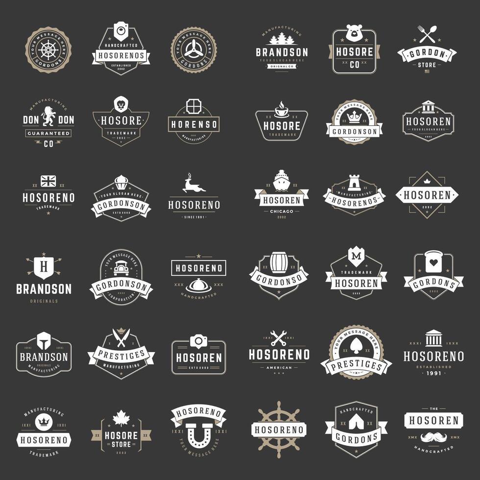 Vintage Logos Design Templates Set. vector