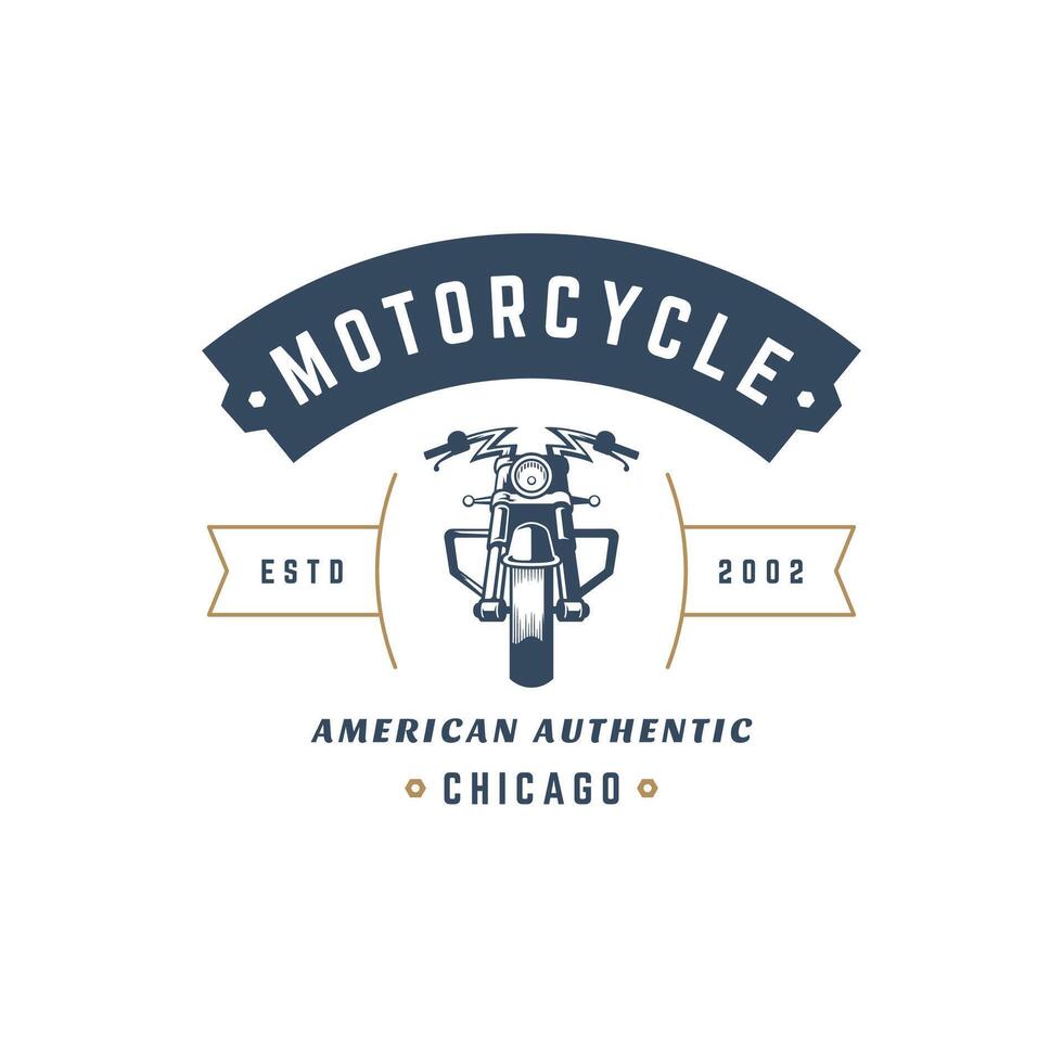 Motorcycle club logo template design element vintage style vector