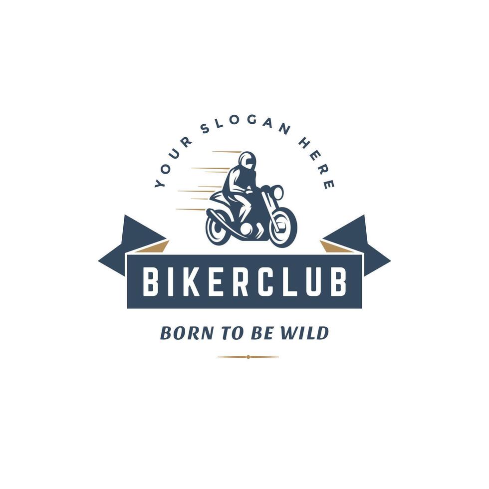 Sport motorcycle logo template design element vintage style vector