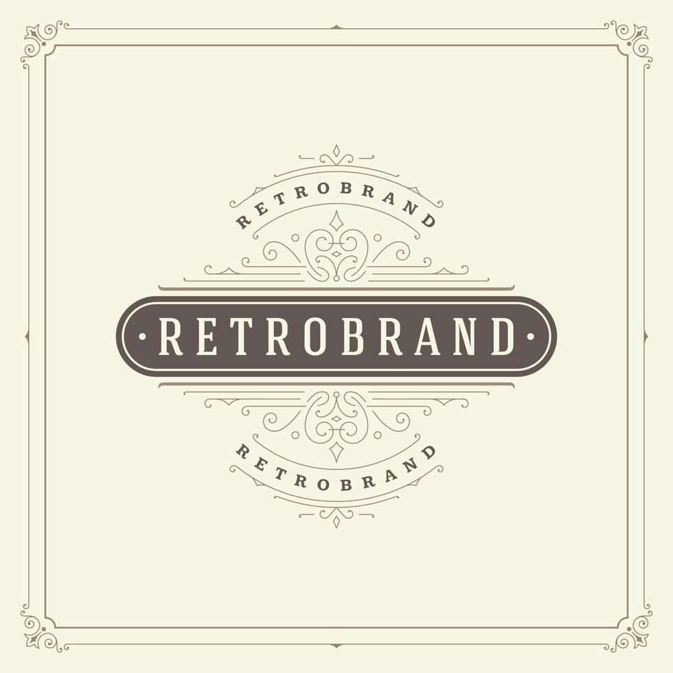 Ornament logo design template flourishes calligraphic vintage frame. vector