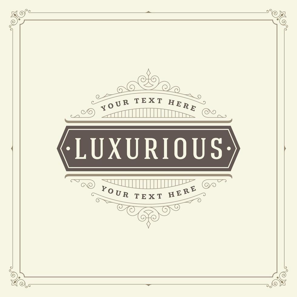 Ornament logo design template flourishes calligraphic vintage frame. vector