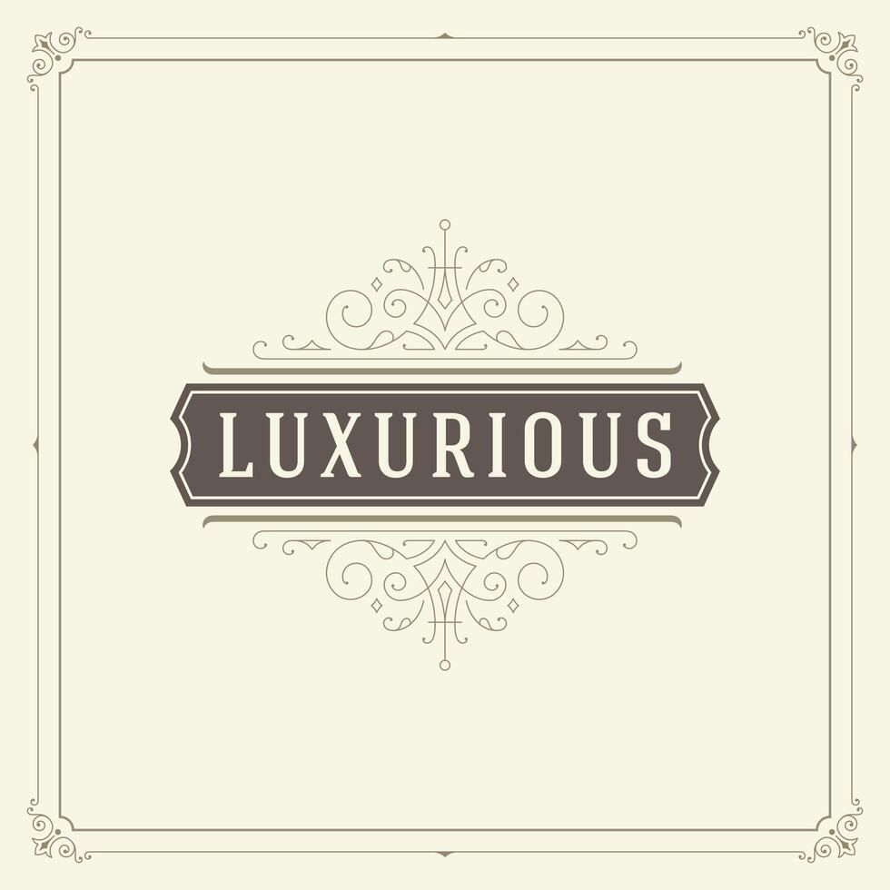 Ornament logo design template flourishes calligraphic vintage frame. vector