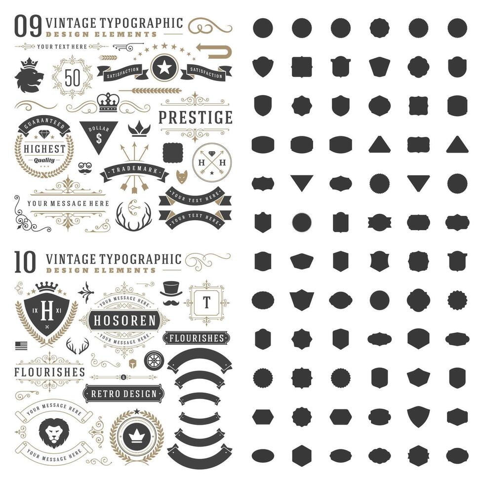 Retro vintage typographic design elements. vector