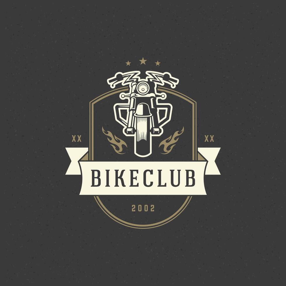 Motorcycle club logo template design element vintage style vector