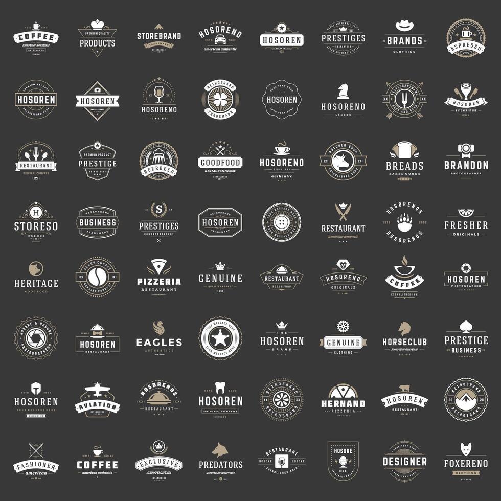 Vintage Logos Design Templates Set. vector