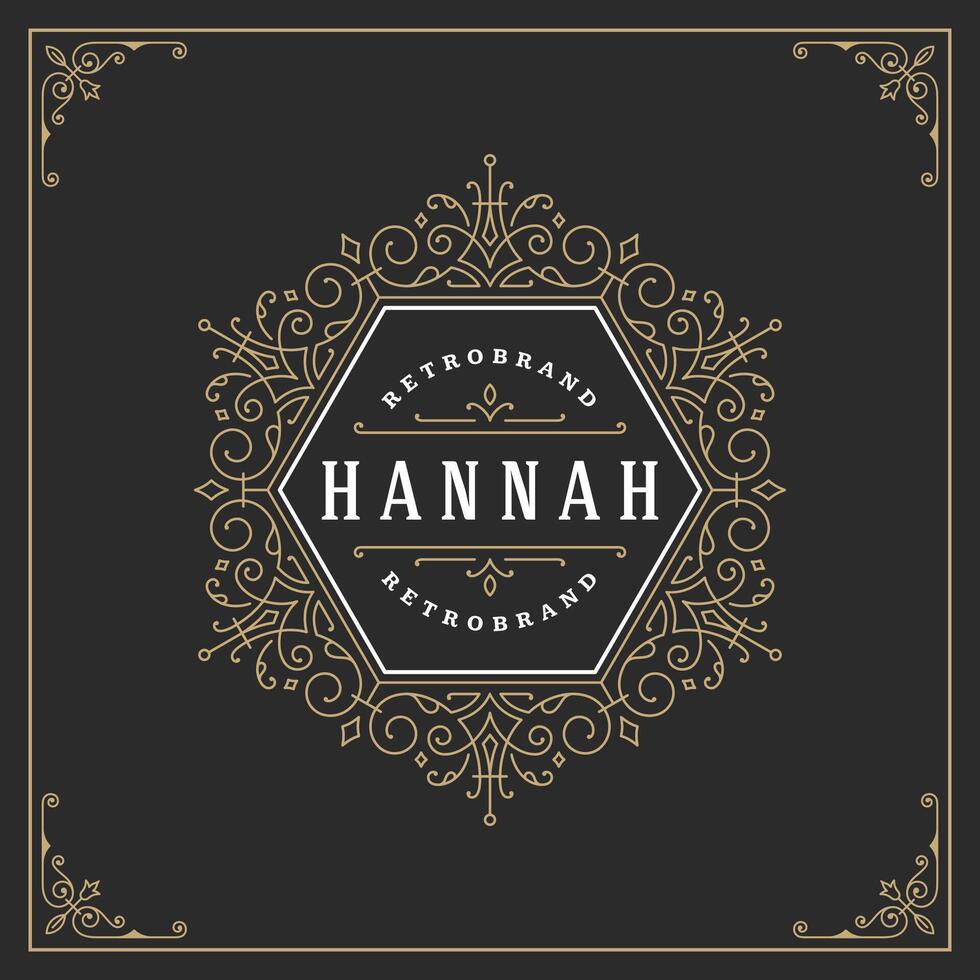 Ornament logo design template flourishes calligraphic vintage frame. vector