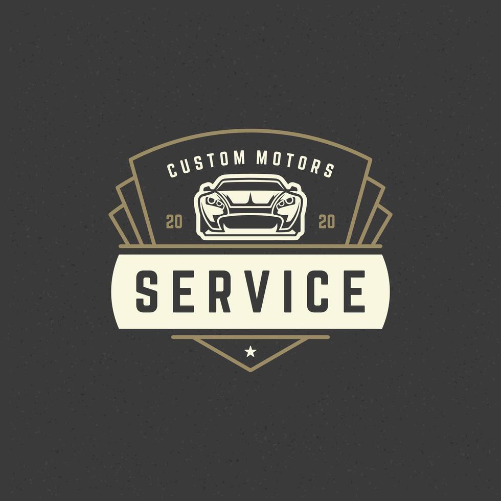 Muscle car logo template design element vintage style vector