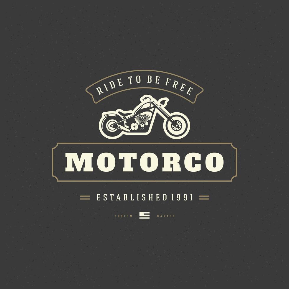 Motorcycle club logo template design element vintage style vector