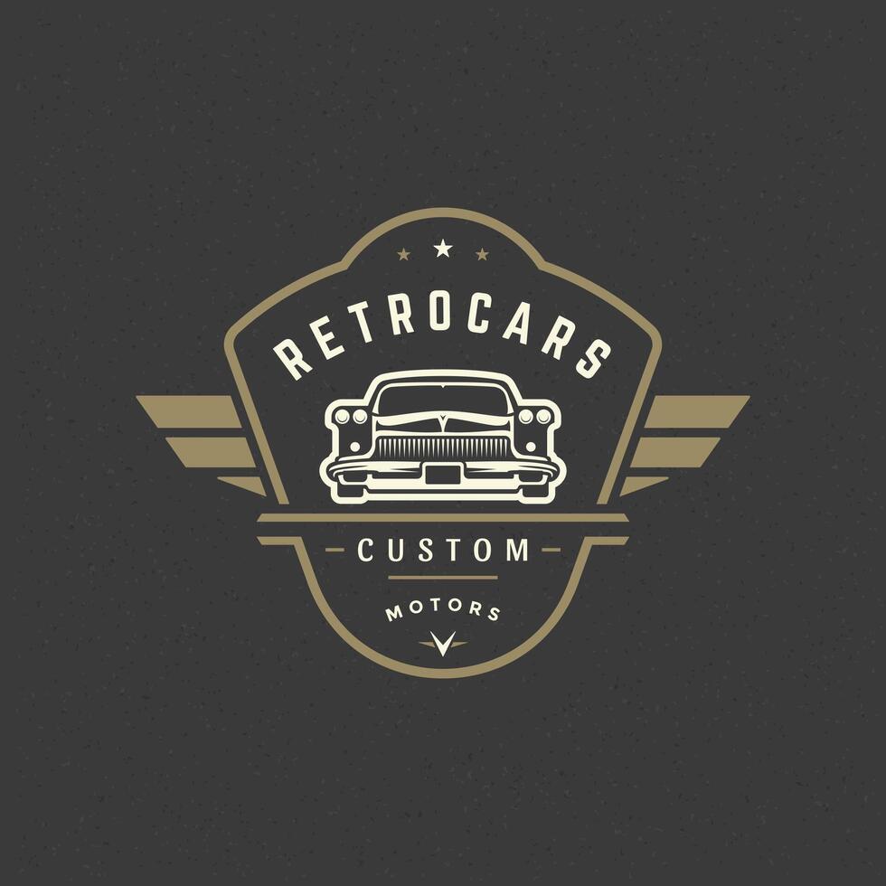 Classic car logo template design element vintage style vector