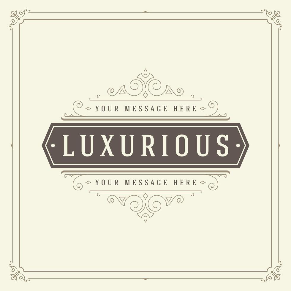 Ornament logo design template flourishes calligraphic vintage frame. vector