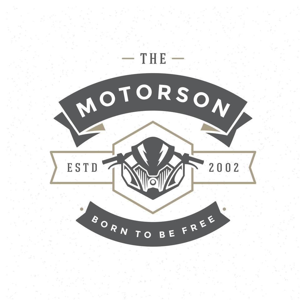 Sport motorcycle logo template design element vintage style vector