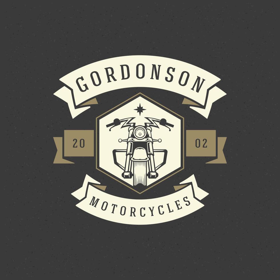 Motorcycle club logo template design element vintage style vector