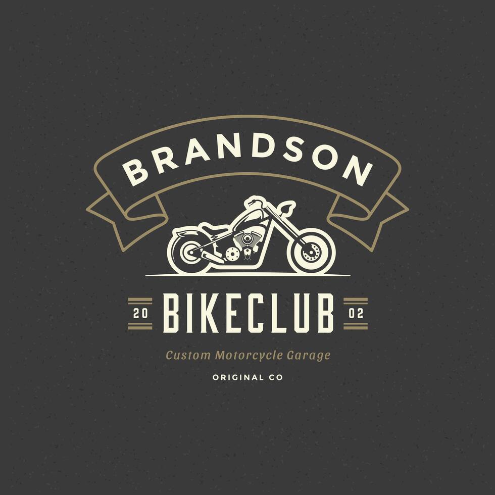 Motorcycle club logo template design element vintage style vector