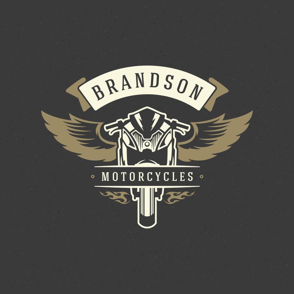 Sport motorcycle logo template design element vintage style vector