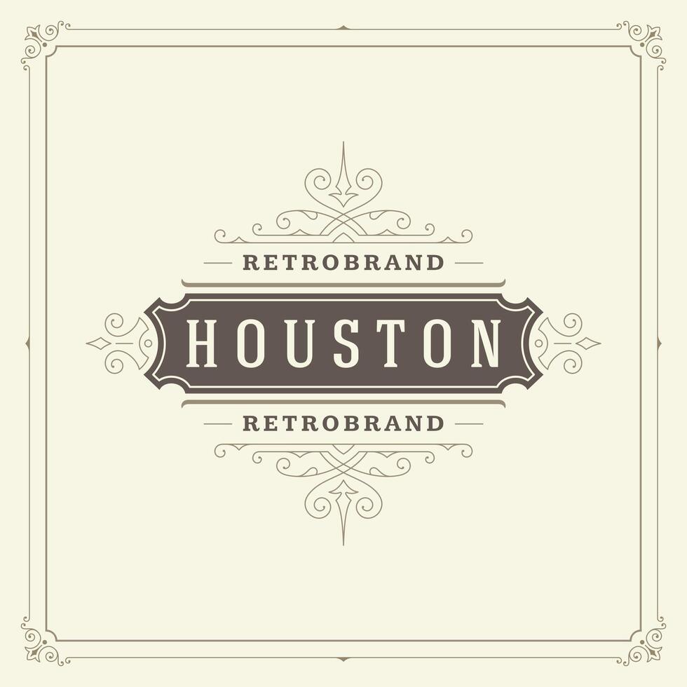 Ornament logo design template flourishes calligraphic vintage frame. vector