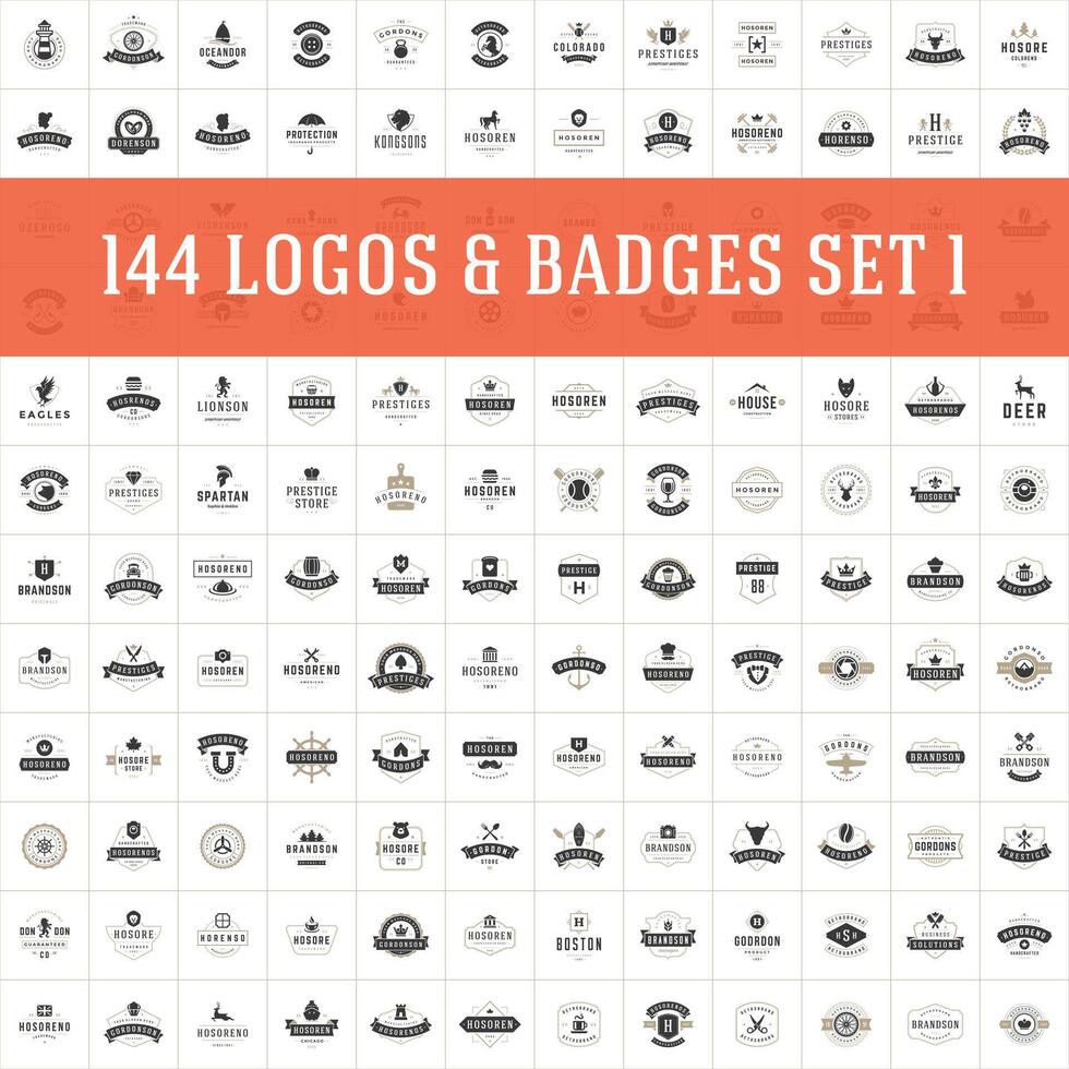 Vintage logos design templates set. vector