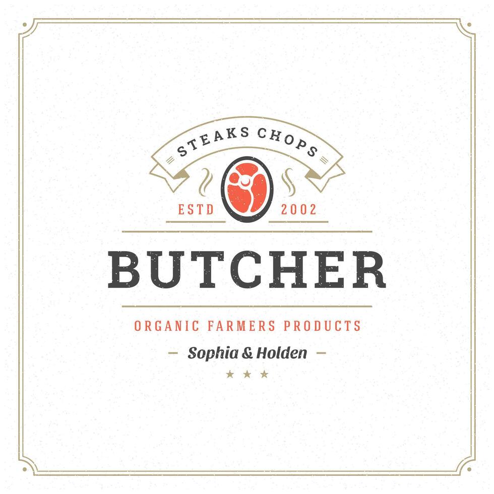 Butcher shop logo illustration. vector