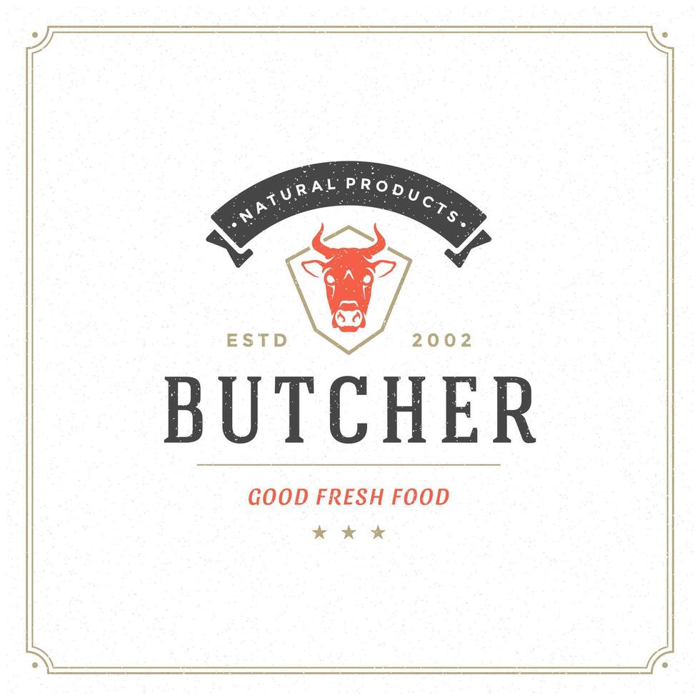 Butcher shop logo illustration. vector