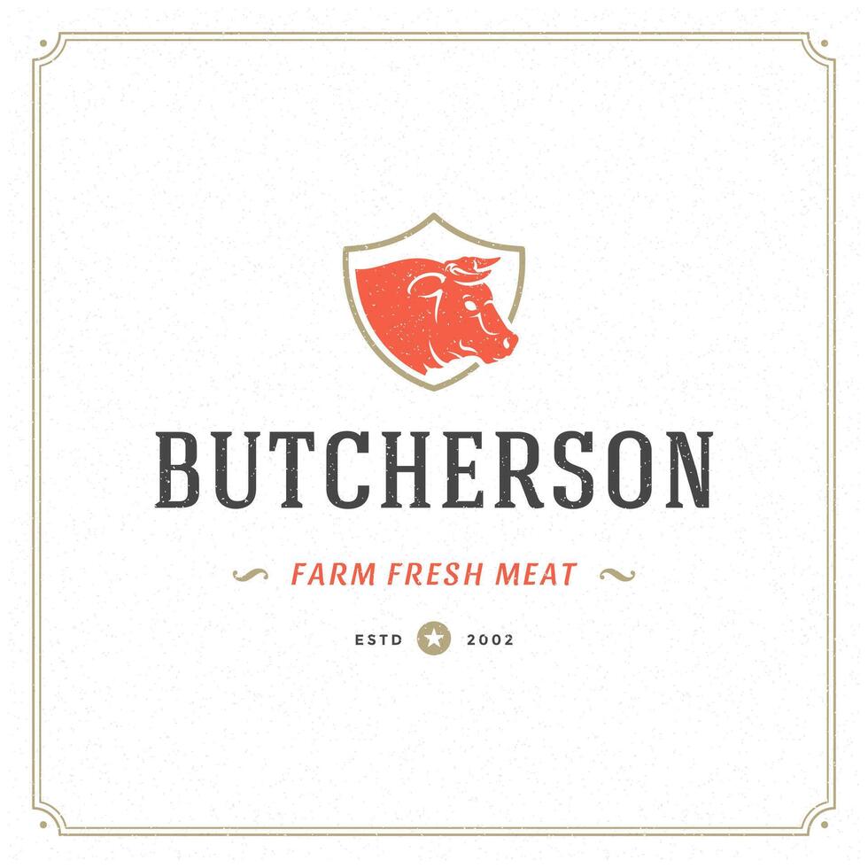 Butcher shop logo illustration. vector