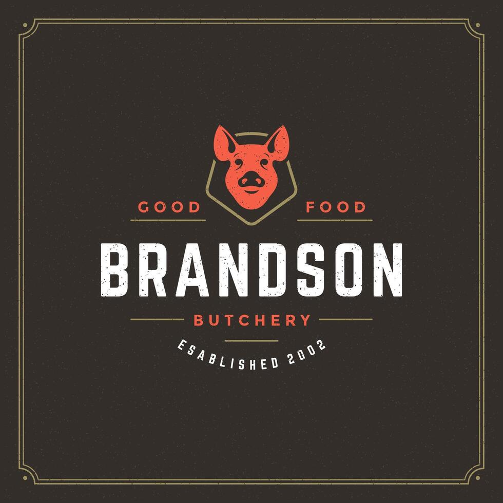 Butcher shop logo illustration. vector