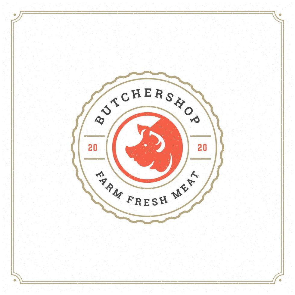 Butcher shop logo illustration. vector