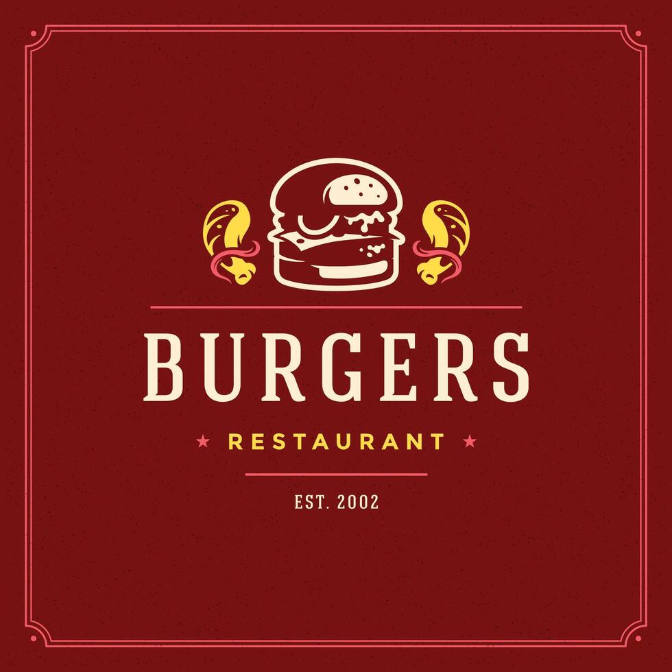 hamburguesa logo ilustración. vector