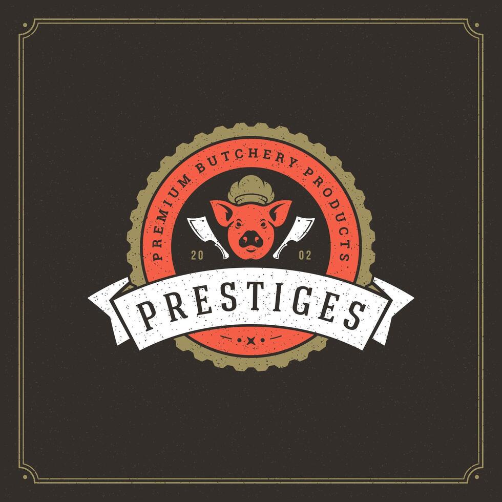 Butcher shop logo illustration. vector