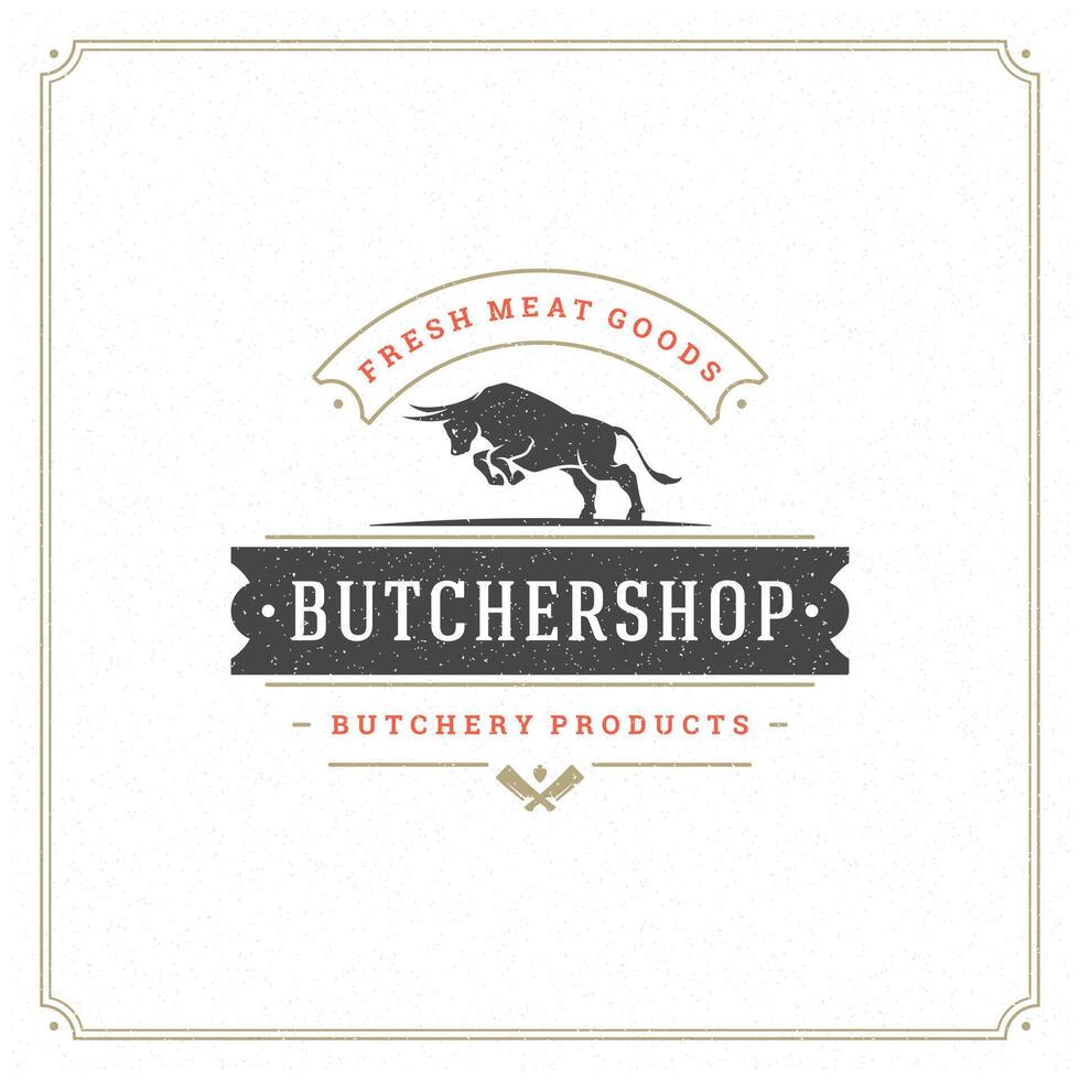 Butcher shop logo illustration. vector